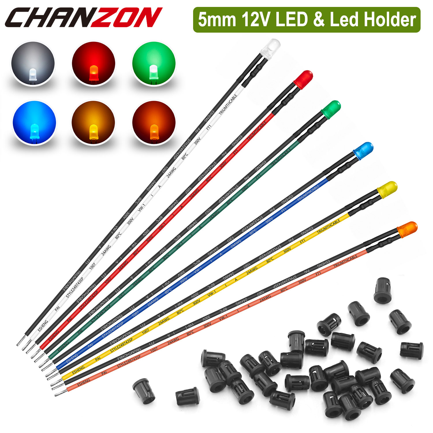 Hobby Diy Electronics Kit - Kit de Diodos LED Difusos Pré-cabeados
