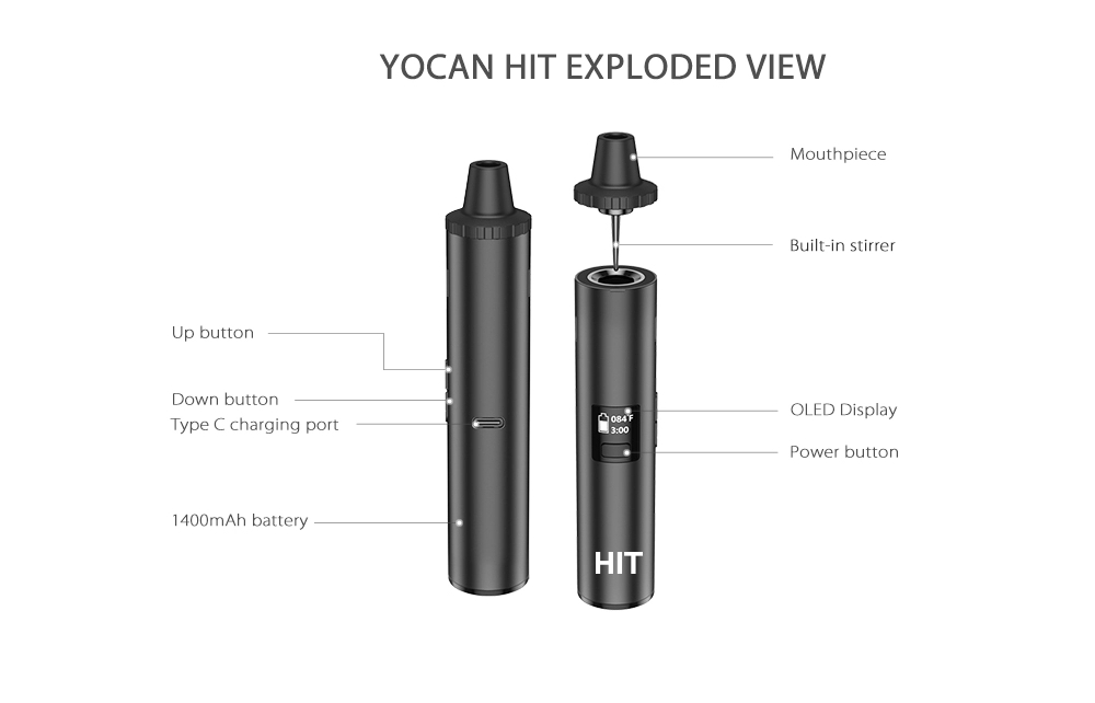 Yocan Hit Kit Vaporizador de E - Diy Vape Electronics avaliação e preço