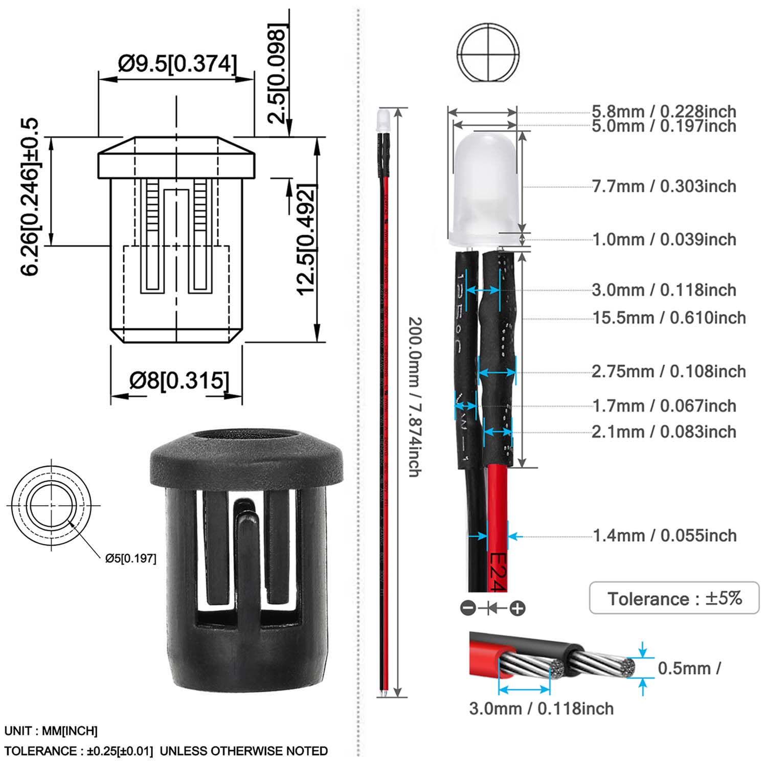 Kit de Diodos LED Difusos Pré- - Hobby Diy Electronics Kit avaliação e preço